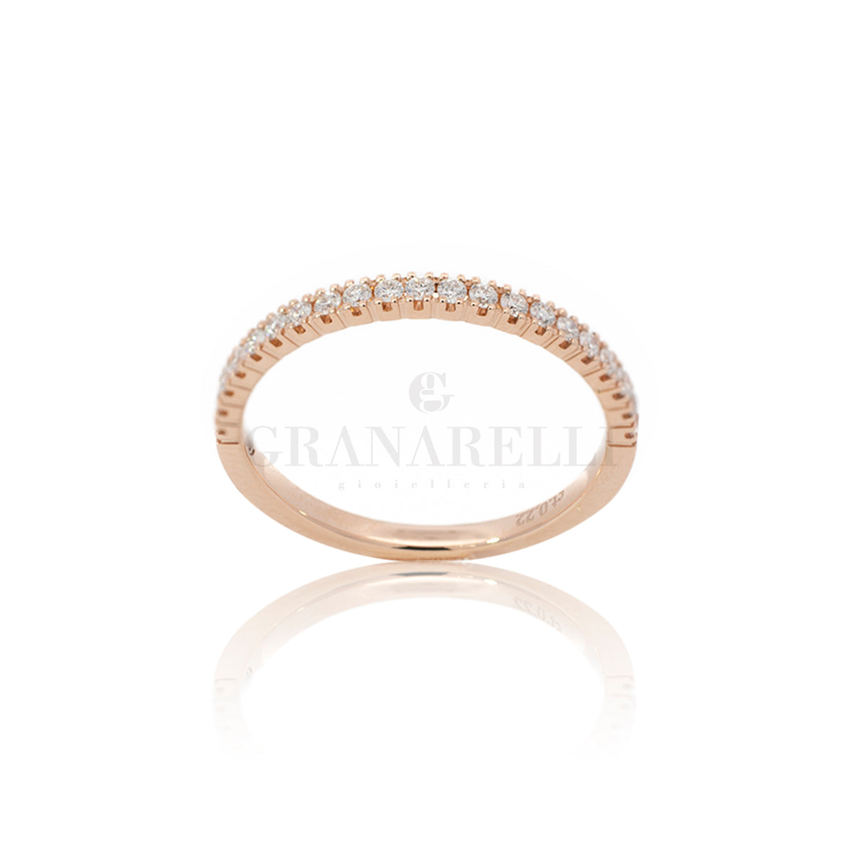 Anello Fedina Half Eternity Diamanti 0.22kt In Oro Rosa-Anelli-GRANARELLI-Gioielleria Granarelli