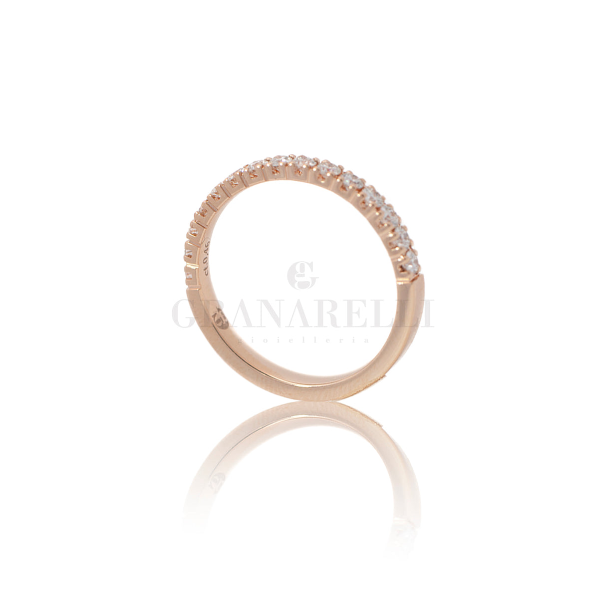 Anello Fedina Half Eternity Diamanti 0.43kt In Oro Rosa-Anelli-GRANARELLI-Gioielleria Granarelli