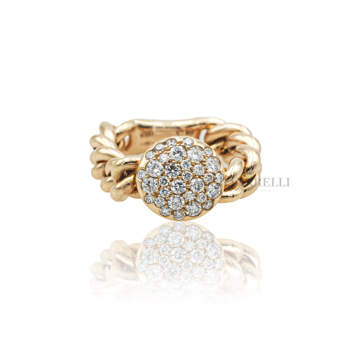 Anello Groumette Oro Rosa Pavè Diamanti-CRIVELLI-000-4614NS-Gioielleria Granarelli