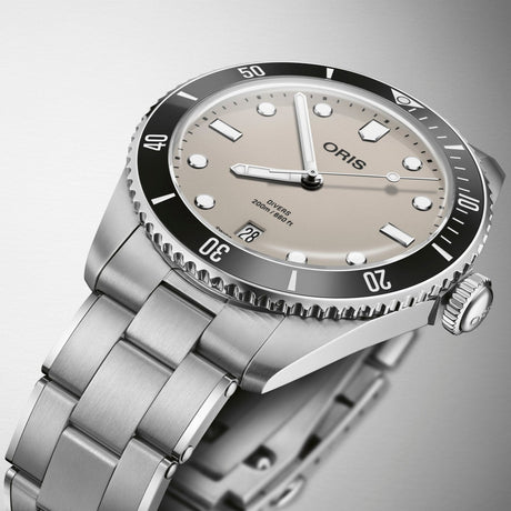 Divers Date Beige- Set 39mm-Orologi-ORIS-Gioielleria Granarelli