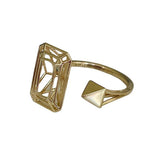 Anello aperto sagomato taglio Smeraldo