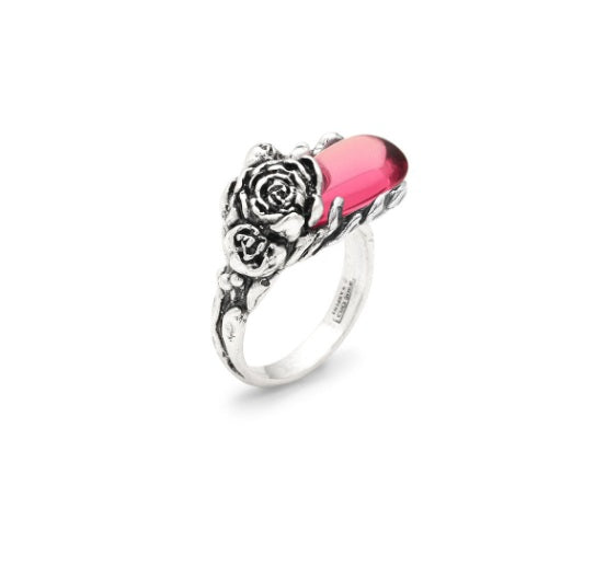 Anello Goccia Rosa e Peonie