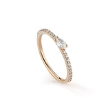 Rose and diamond rod ring ring