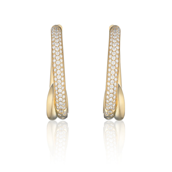 Orecchini Nodo Con Diamanti In Oro Giallo-Bracciali-BUONOCORE-Gioielleria Granarelli