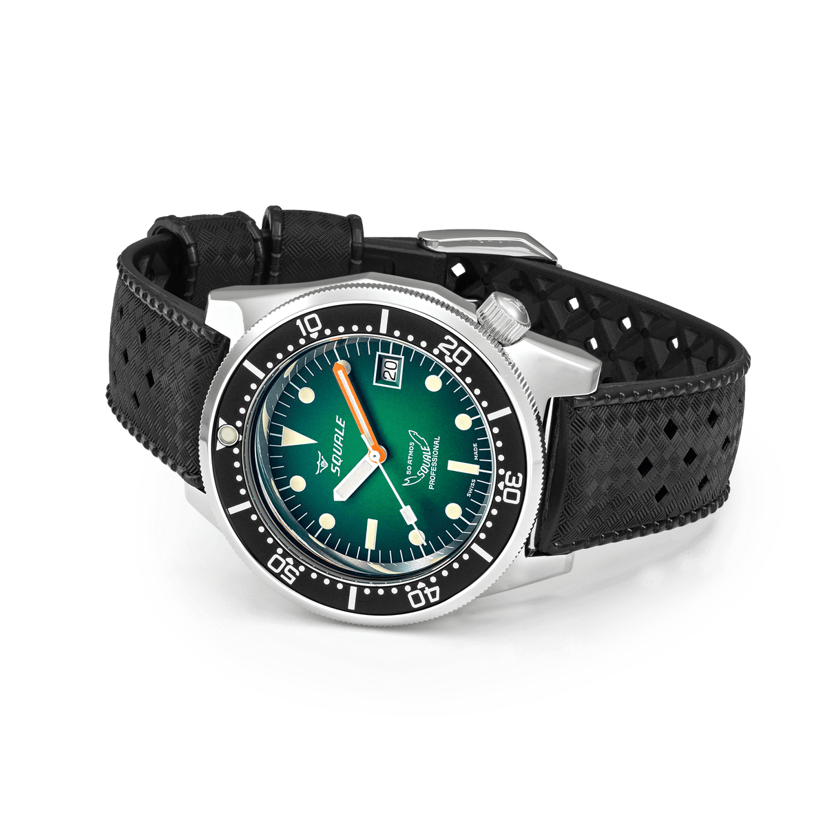 SQUALE 1521 Green Ray Rubber-Orologi-SQUALE-Gioielleria Granarelli