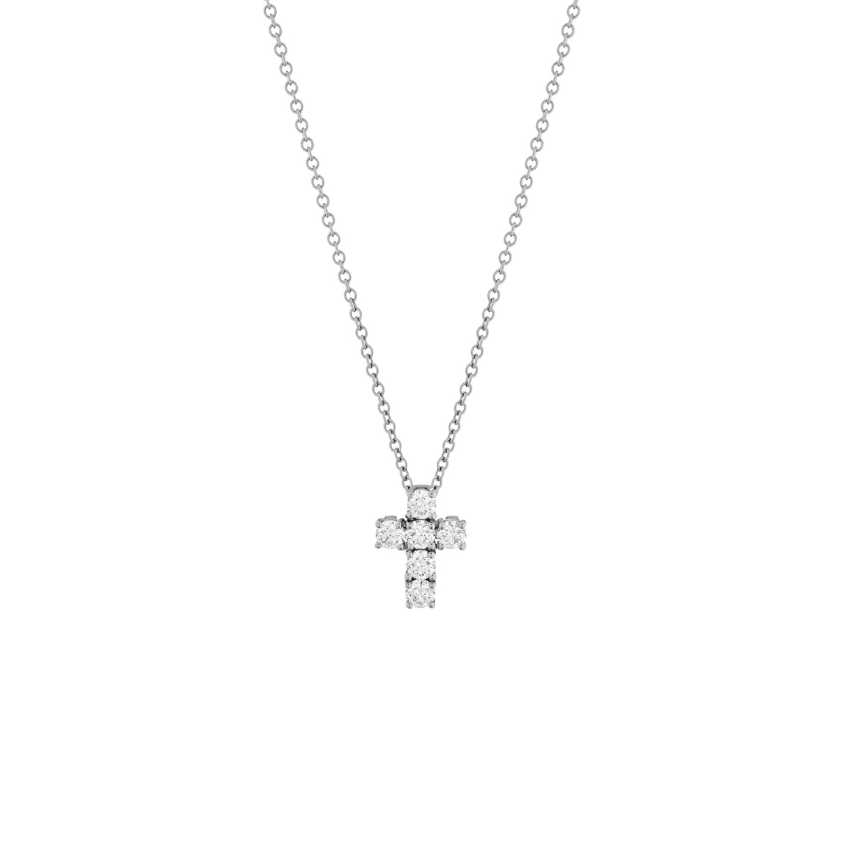 Girocollo Croce di Diamanti in Oro Bianco