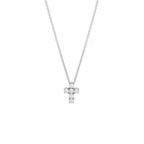 Girocollo Croce di Diamanti in Oro Bianco