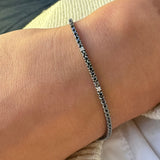 Bracciale Tennis Diamanti Neri 1,10kt e 5 Spot Bianchi-Bracciali-CRIVELLI-Gioielleria Granarelli