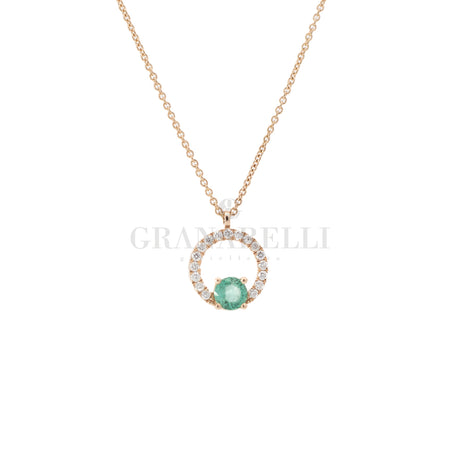 Collana Cerchio con smeraldo in Oro bianco e Diamanti-Girocolli-CRIVELLI-Gioielleria Granarelli