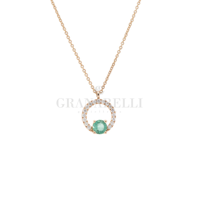 Collana Cerchio con smeraldo in Oro bianco e Diamanti-Girocolli-CRIVELLI-Gioielleria Granarelli