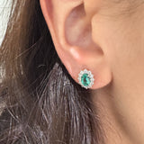 Orecchini Smeraldo Ovale 0.95kt e Diamanti