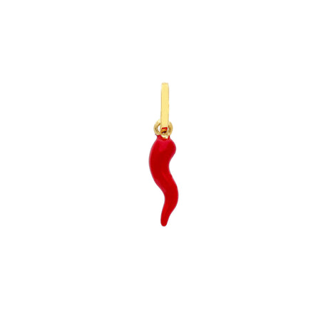 Ciondolo Corno Smalto Rosso e Oro Giallo-Ciondoli-GRANARELLI-Gioielleria Granarelli
