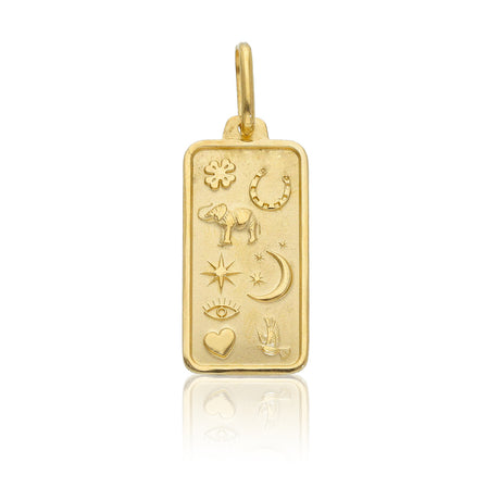 Ciondolo medaglia portafortuna In Oro Giallo-Ciondoli-GRANARELLI-Gioielleria Granarelli