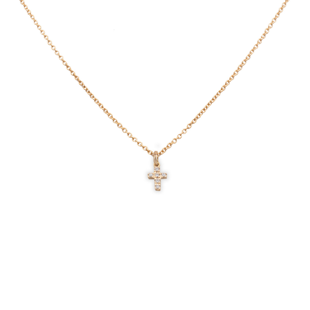 Girocollo Croce di Diamanti in Oro Rosa-Girocolli-BUONOCORE-Gioielleria Granarelli