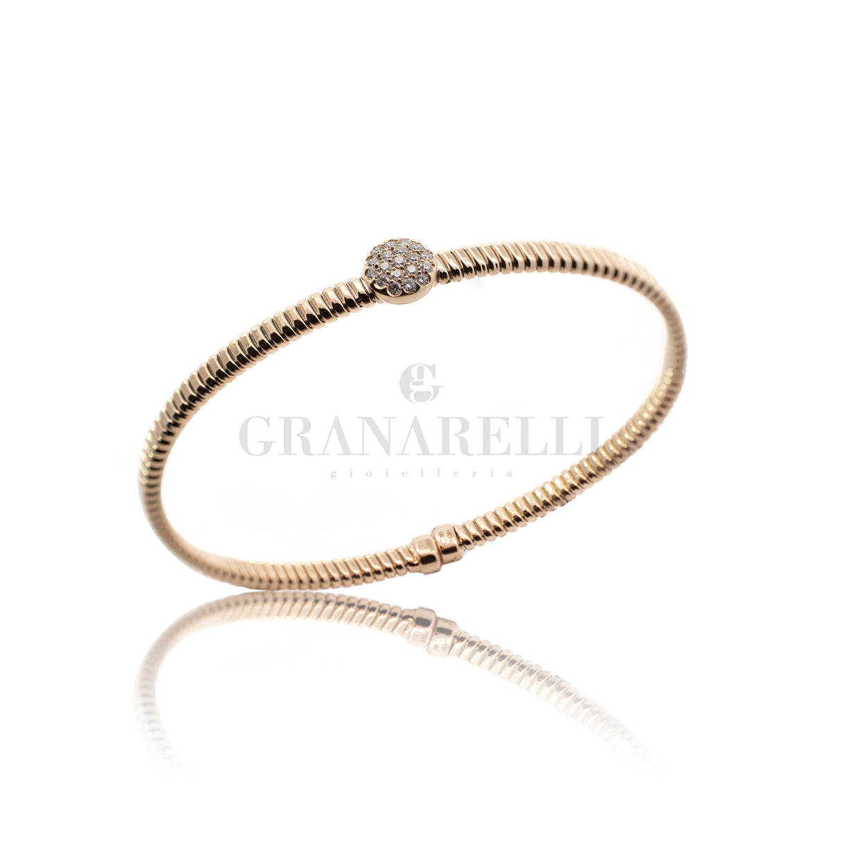 Bracciale tubogas con Diamanti In Oro rosa