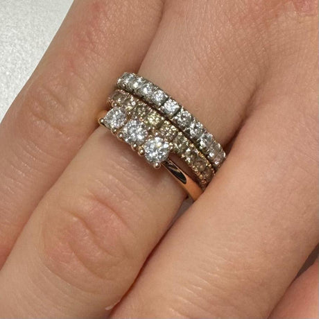 Anello Trilogy 0.46kt In Oro Rosa-GRANARELLI-AN0103R-046-Gioielleria Granarelli