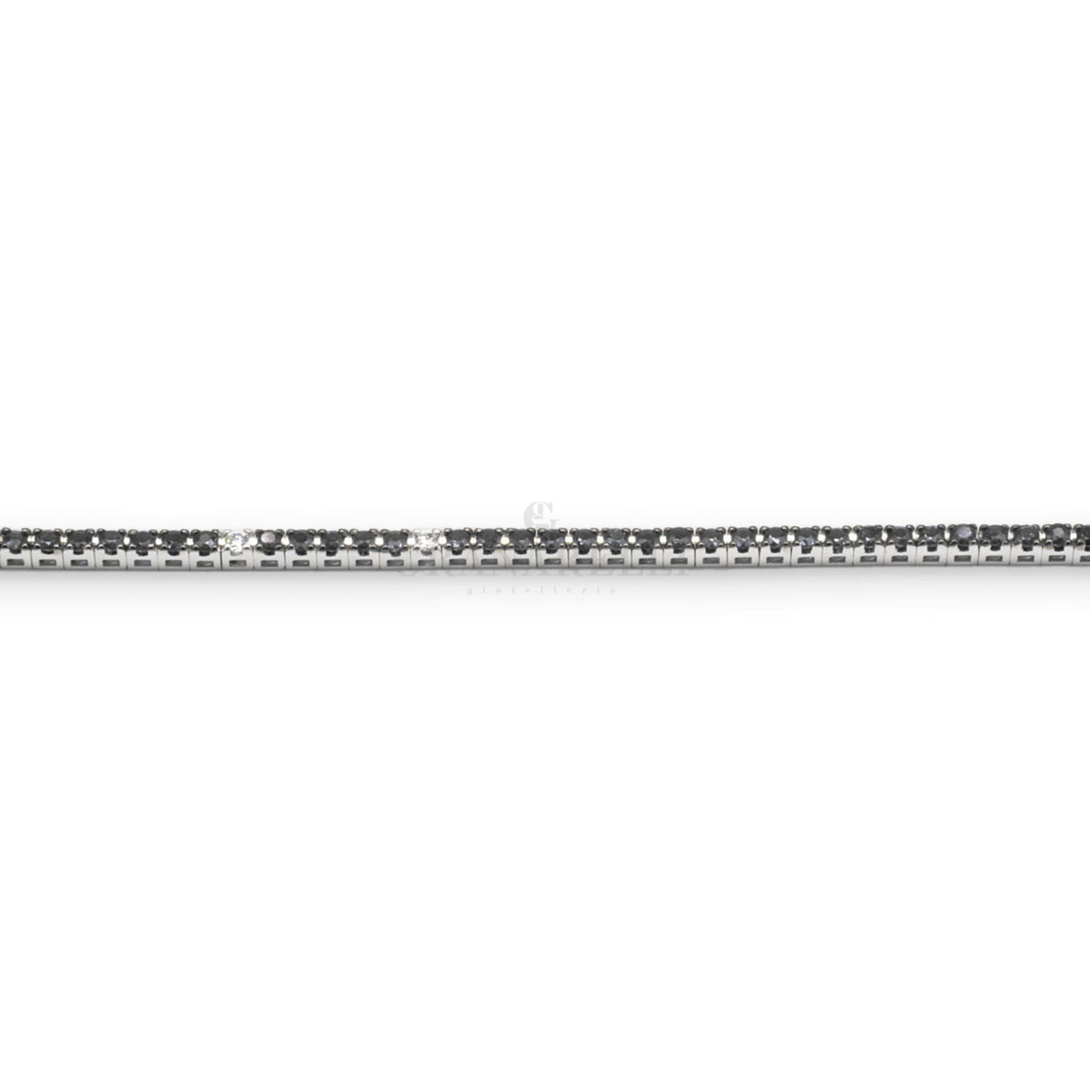 Bracciale Tennis Oro Bianco Diamanti Neri 2,40kt e Bianchi