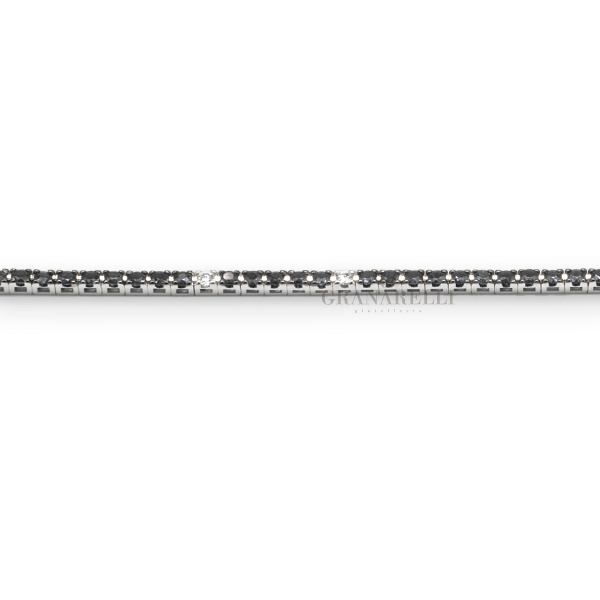 Bracciale Tennis Oro Bianco con Diamanti Neri 3,85ct e Bianchi