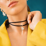 Ciondolo Choker Stella Pavè Oversize Stardust Ten-Girocolli-RUE DES MILLE-Gioielleria Granarelli