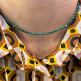 Collana pietre malachite in oro giallo