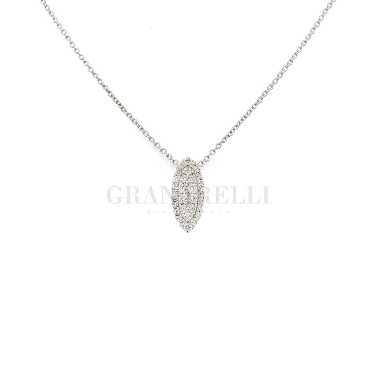 Girocollo navette di diamanti in oro bianco-Girocolli-RECARLO-Gioielleria Granarelli