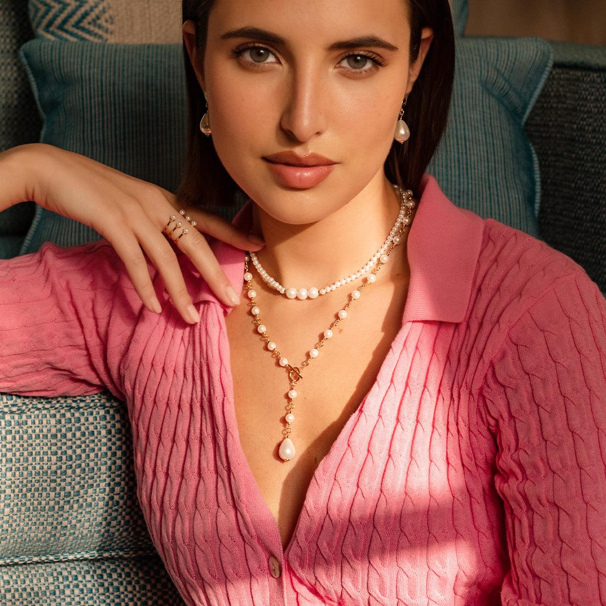 Girocollo elastico choker 3 Perle Whiteside Rue des Mille Gioielleria Granarelli