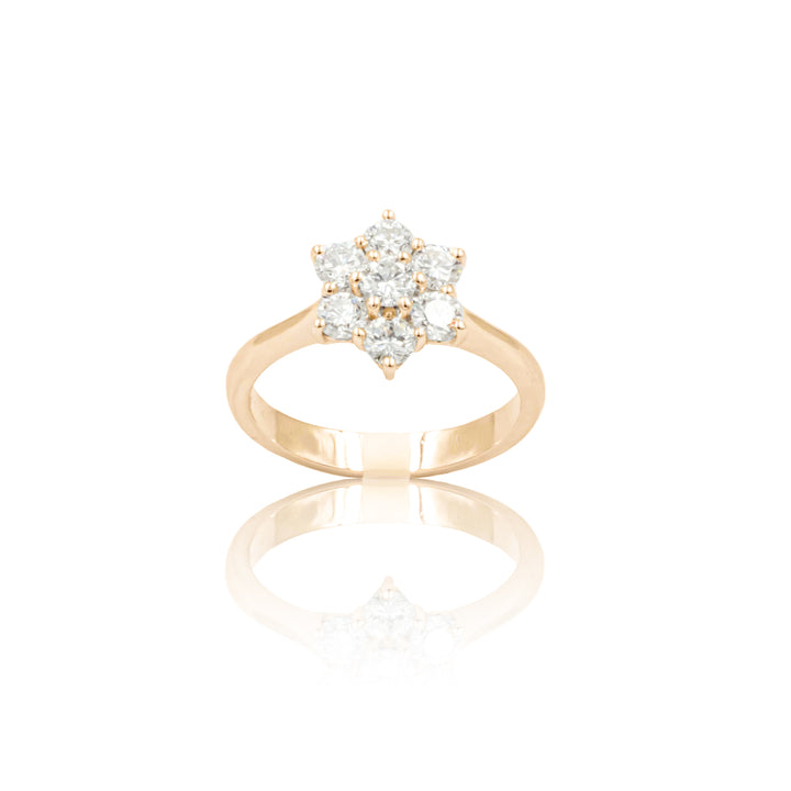 Anello Fiore con Diamanti 0.97kt in Oro Rosa-Anelli-GRANARELLI-Gioielleria Granarelli