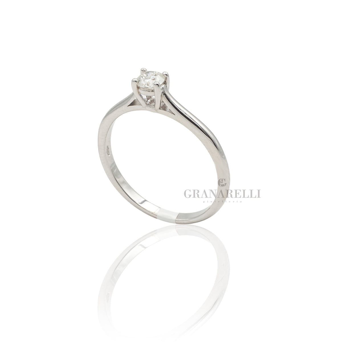 Anello Solitario in Oro Bianco 0.25kt-Anelli-GRANARELLI-Gioielleria Granarelli