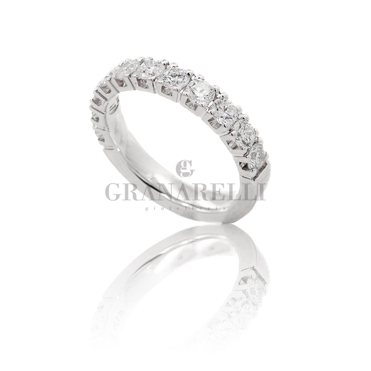 Anello Fedina Half Eternity Diamanti 1.35kt in oro bianco-Anelli-GRANARELLI-Gioielleria Granarelli