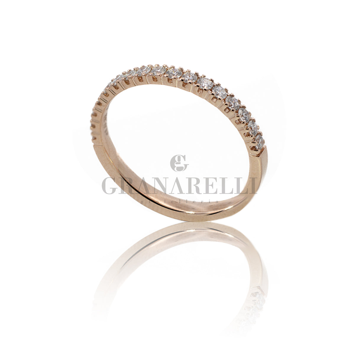 Anello Fedina Half Eternity Diamanti 0.33kt In Oro Rosa