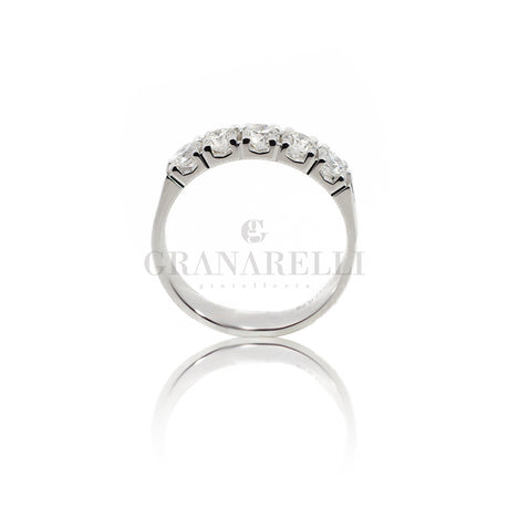 Anello Fedina 5 diamanti 0.78kt In Oro bianco-Anelli-GRANARELLI-Gioielleria Granarelli