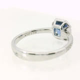 Anello in Oro Bianco con Zaffiro 0.99kt e Diamanti