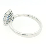 Anello in Oro Bianco con Zaffiro 0.94kt e Diamanti
