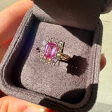 Anello in Oro Rosa con Zaffiro rosa 1.32kt e Diamanti