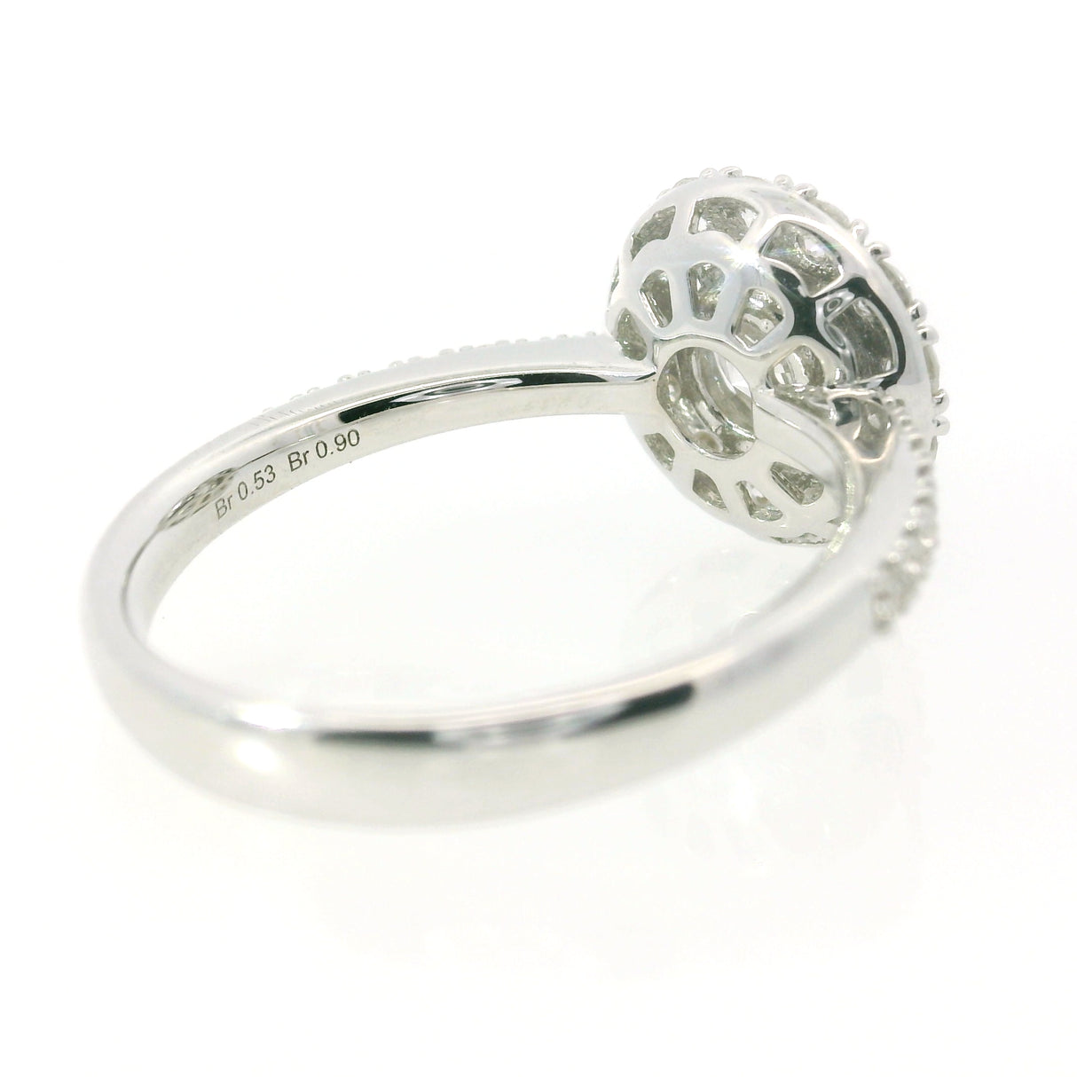 Anello Halo Oro bianco e Diamanti 0.90 GIA