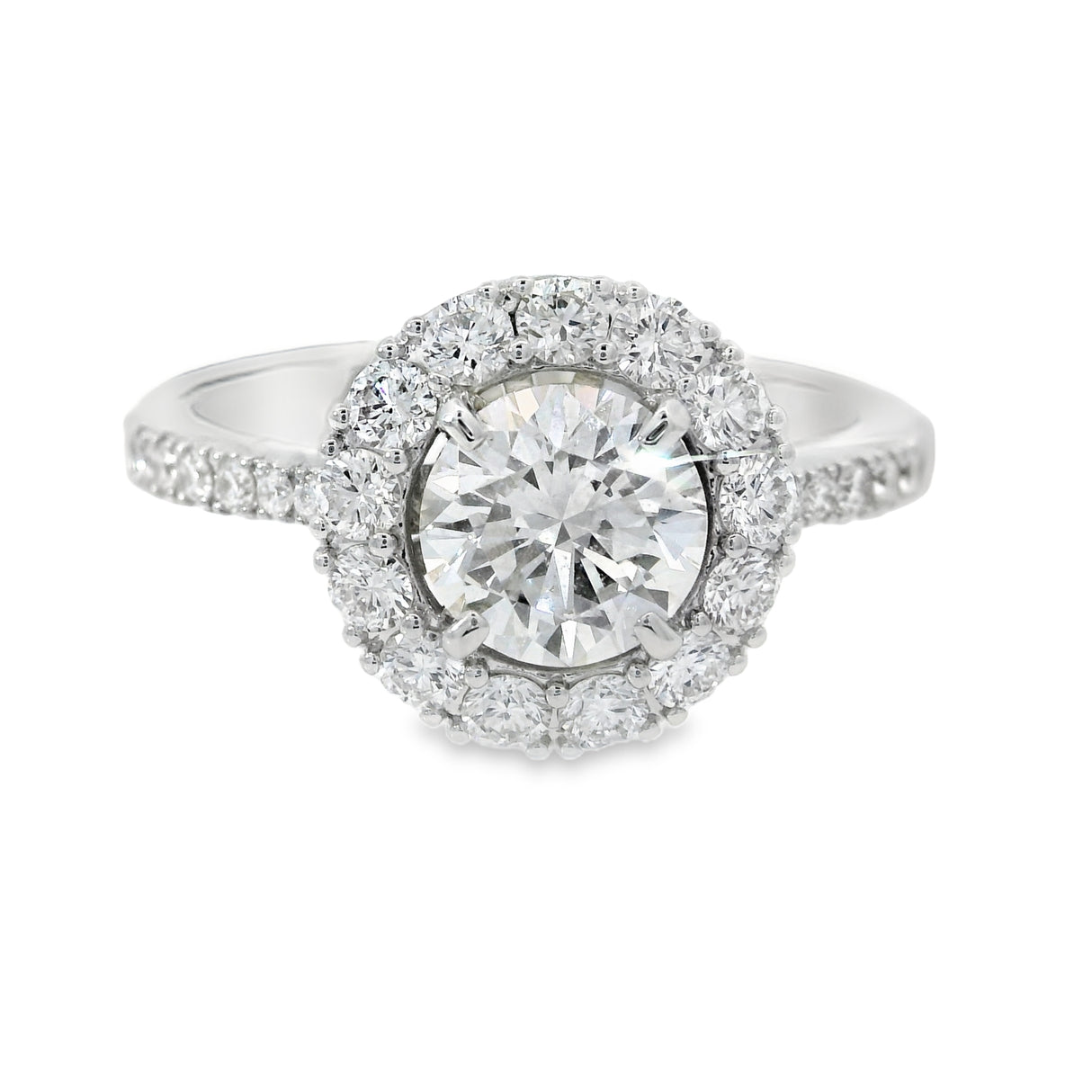 Anello Halo Oro bianco e Diamanti 0.90 GIA