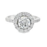 Anello Halo Oro bianco e Diamanti 0.90 GIA