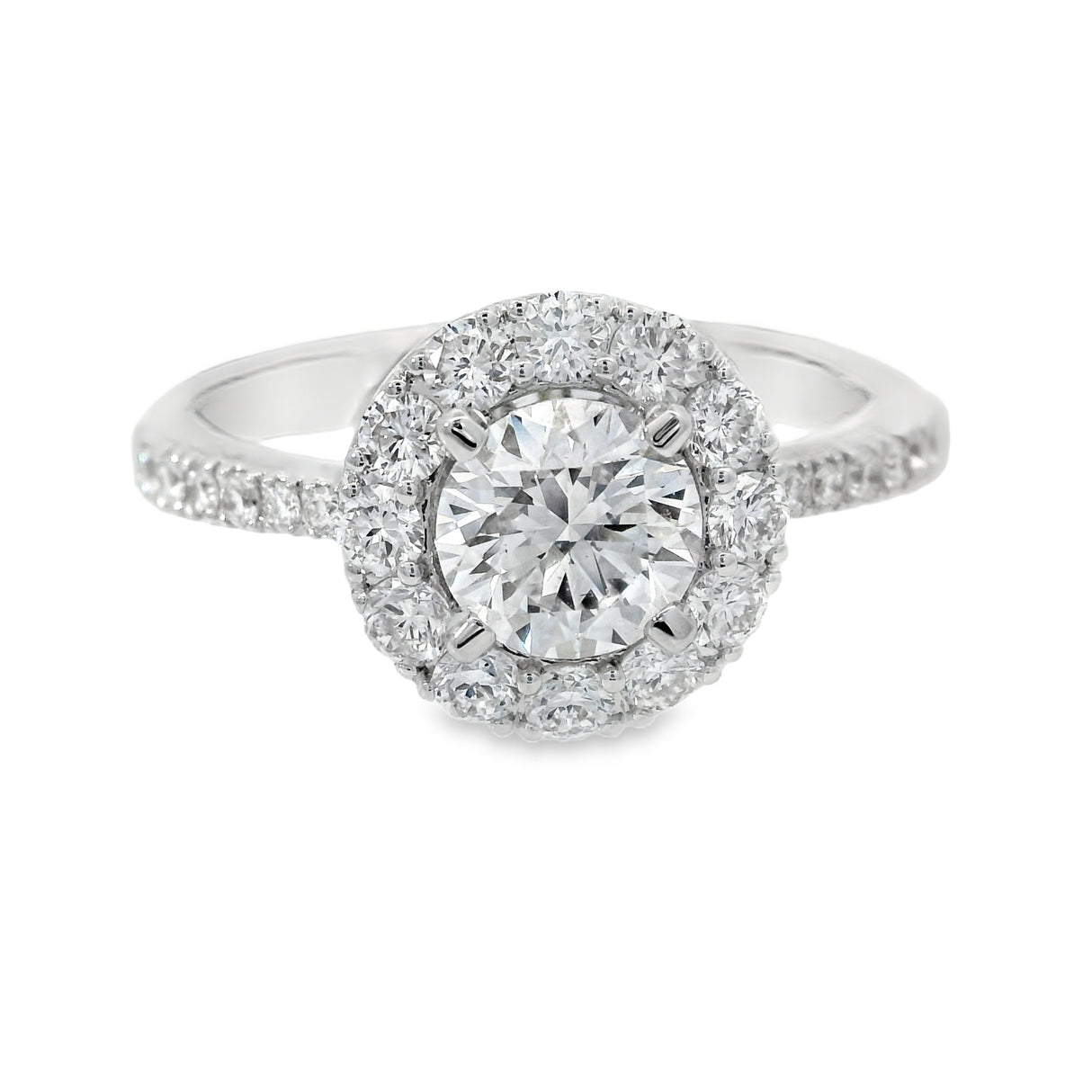Anello Halo Oro bianco e Diamanti 0.71 GIA