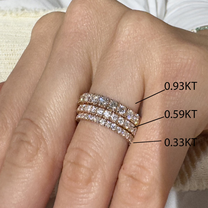 Anello Fedina Half Eternity Diamanti 0.59kt In Oro Rosa-Anelli-GRANARELLI-Gioielleria Granarelli
