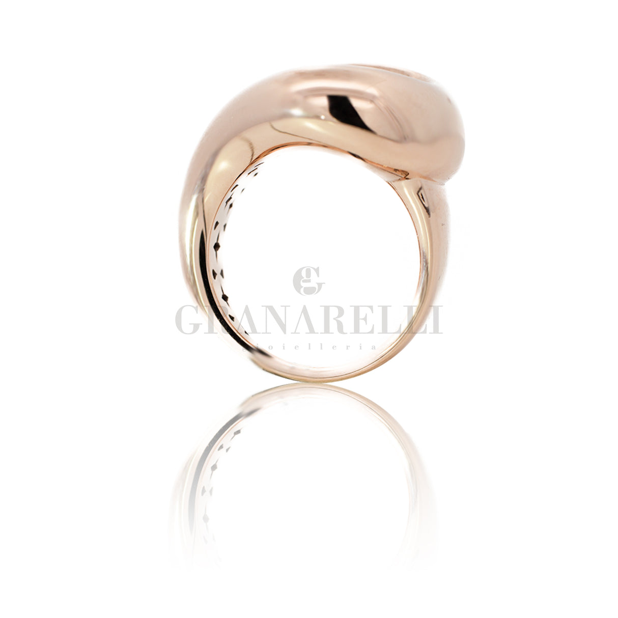 Anello pavè diamanti bianchi  in oro rosa