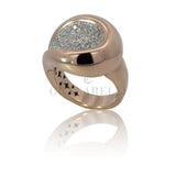 Anello pavè diamanti bianchi  in oro rosa