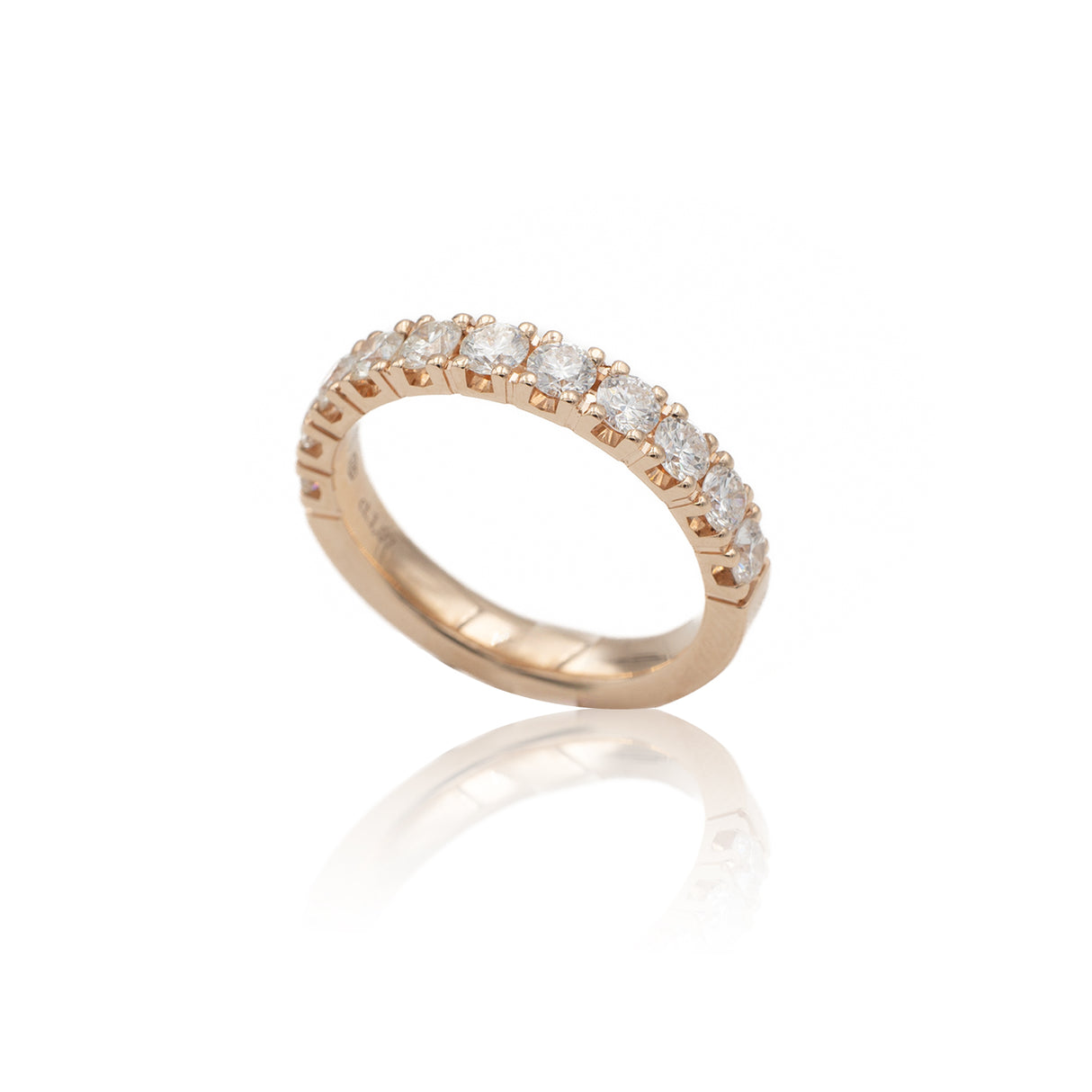 Anello Fedina Half Eternity Diamanti 0.80kt in Oro Rosa