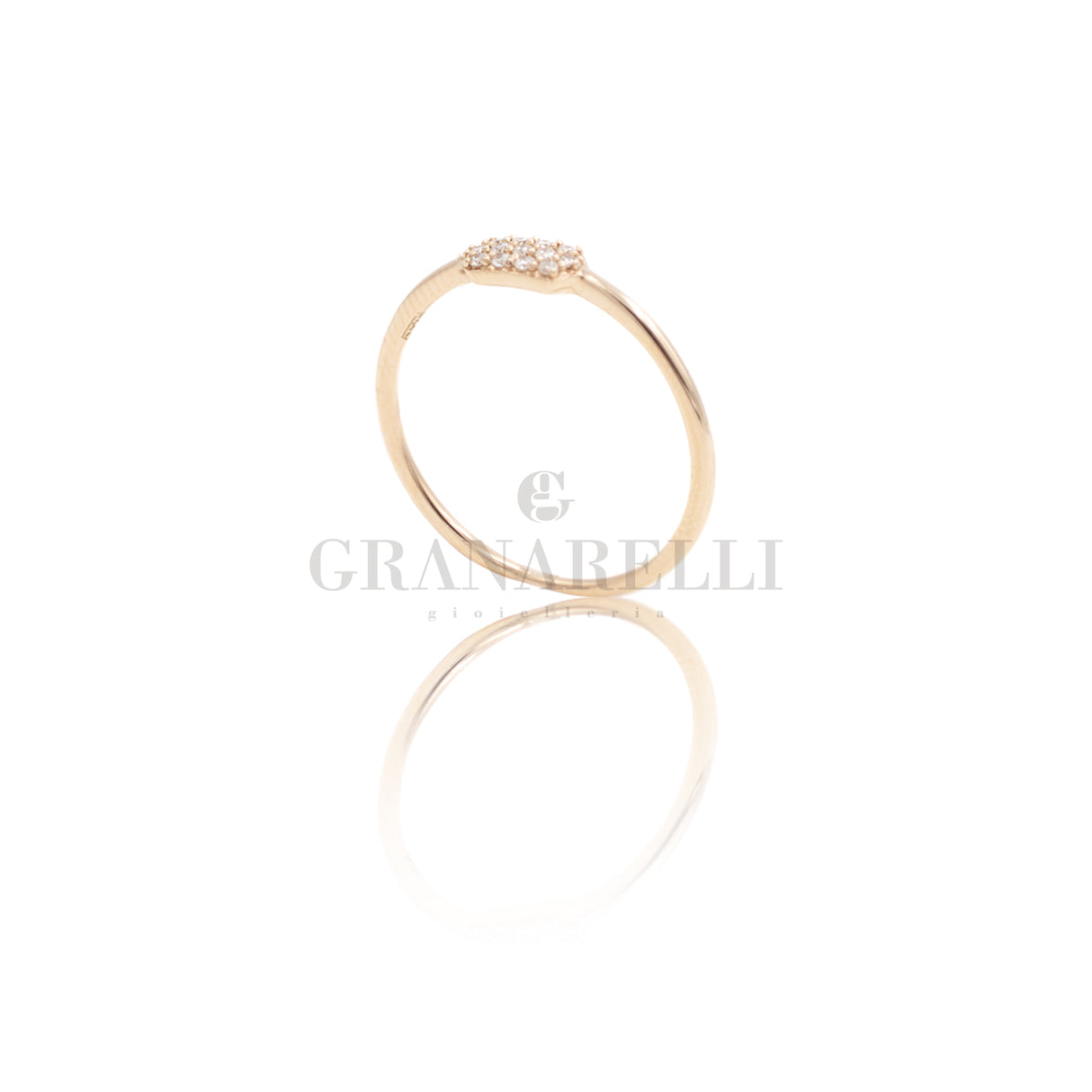 Anello Pavè di Diamanti bianchi, Oro Rosa