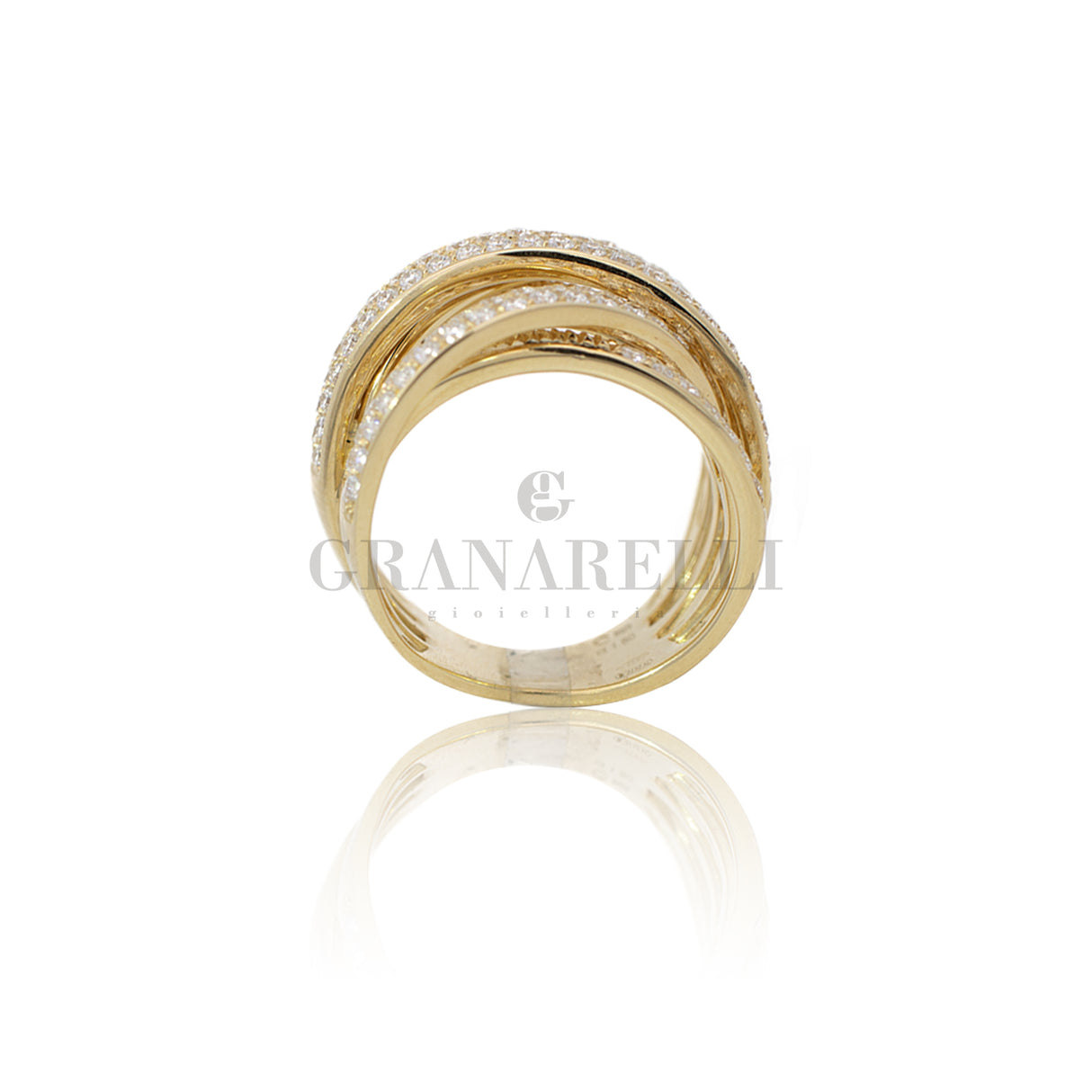 Anello fascia diamanti 1.80kt i oro giallo