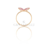 Anello Farfalla di Zaffiri Oro Rosa