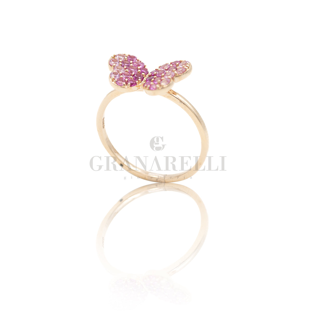 Anello Farfalla di Zaffiri Oro Rosa