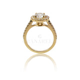 Anello solitario 1.23kt halo in oro giallo-Anelli-GRANARELLI-Gioielleria Granarelli