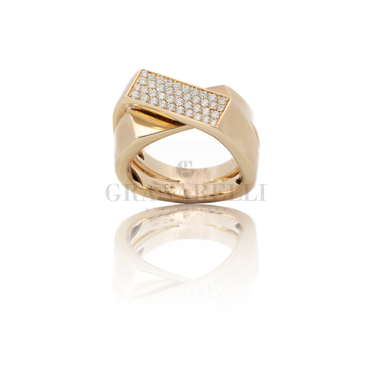 Crivelli-ring in rose goud en diamanten