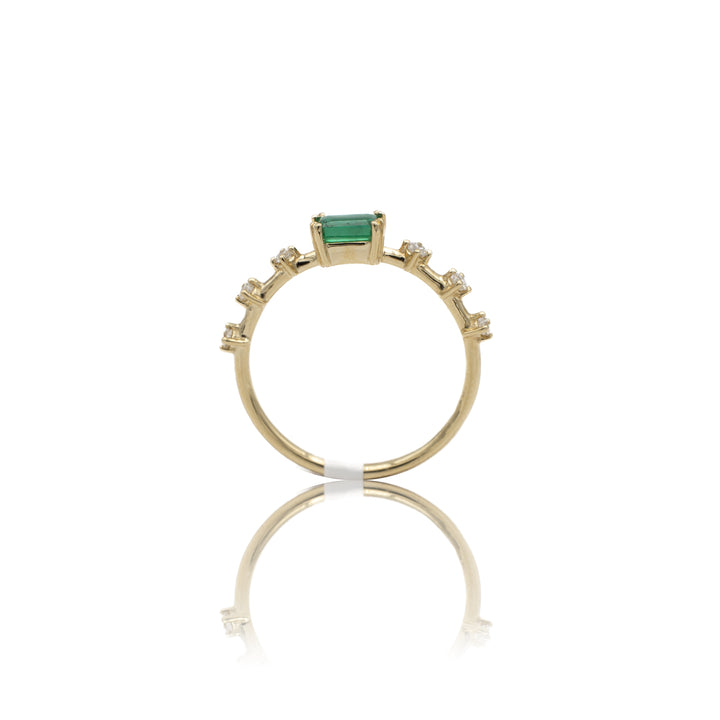 anello Smeraldo e Diamanti in Oro giallo-Girocolli-GioGio-Gioielleria Granarelli