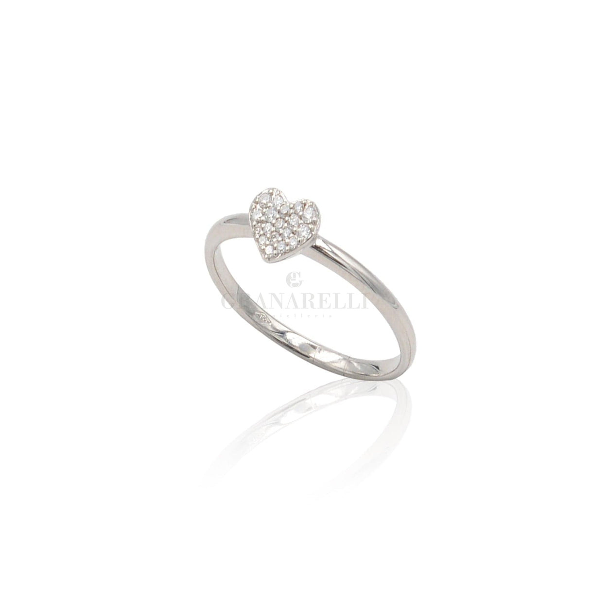 Anello Cuore Oro Bianco e Diamanti-Anelli-CRIVELLI- [SKU] -Gioielleria Granarelli